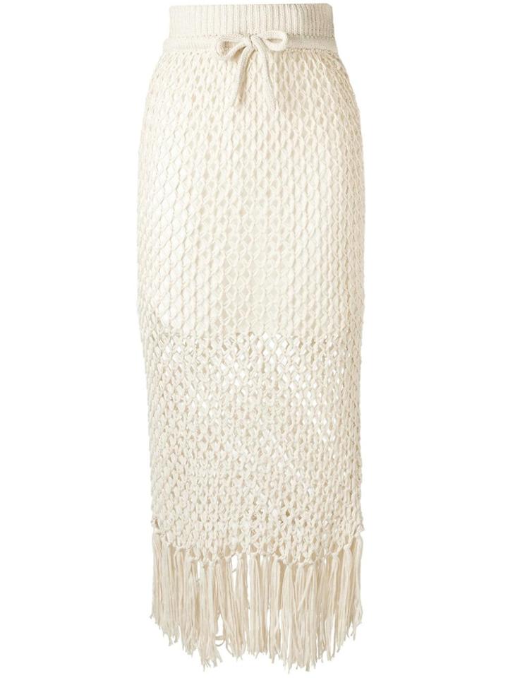 Amapô High Waist Fitted Denim Skirt - Black