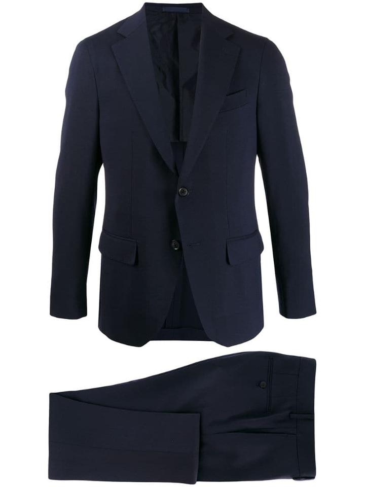 Caruso Two Piece Slim-fit Suit - Blue