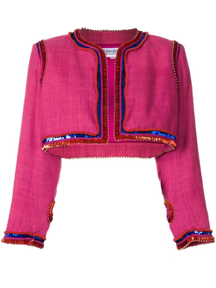 Yves Saint Laurent Vintage Sequin-embellished Bolero - Pink & Purple