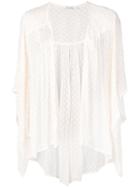 Mes Demoiselles Embroidered Draped Cardigan - White