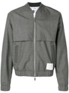 Thom Browne Center-back Stripe Wool Bomber - Grey
