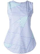 Erika Cavallini Striped Tank Top, Women's, Size: 44, Blue, Cotton