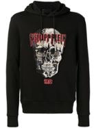 Philipp Plein Embellished Skull Hoodie - Black