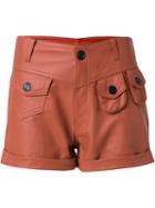 Andrea Bogosian Leather Shorts, Women's, Size: Medium, Brown, Leather