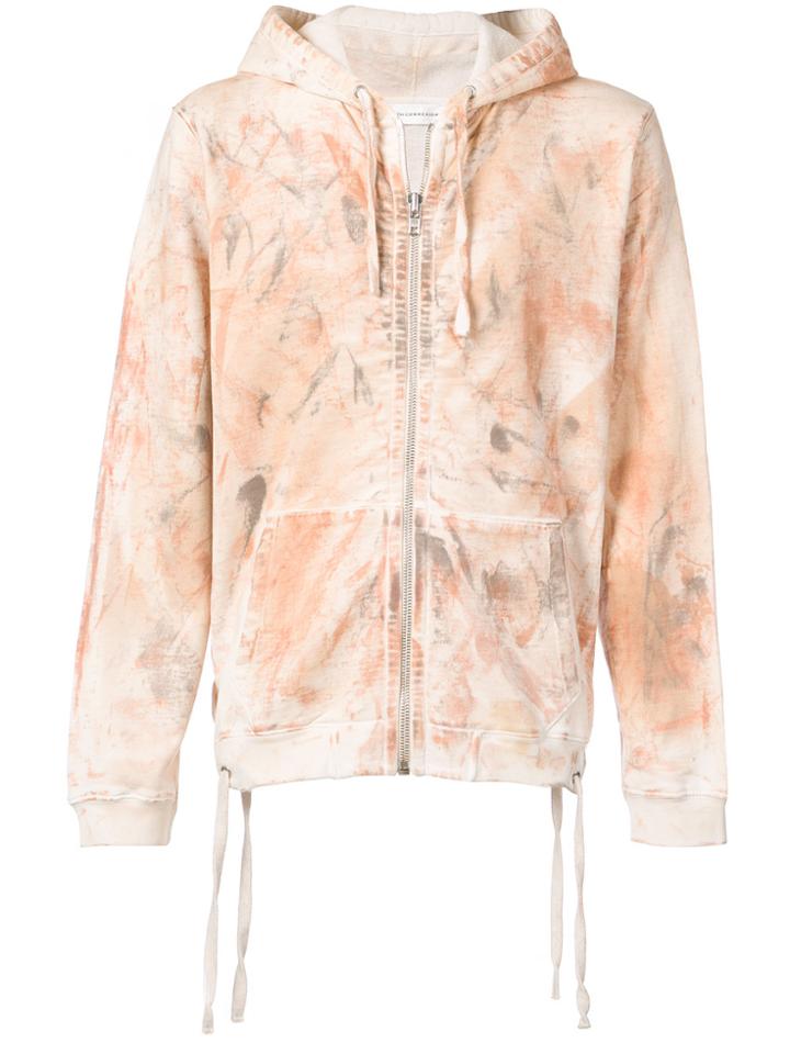 Faith Connexion Distressed Print Zip Front Hoodie - Multicolour
