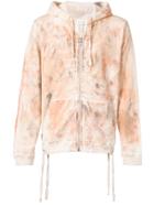 Faith Connexion Distressed Print Zip Front Hoodie - Multicolour