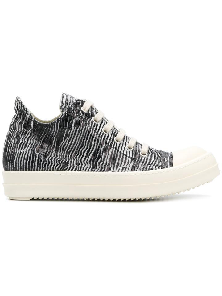 Rick Owens Drkshdw Two-tone Lace Up Sneakers - Black