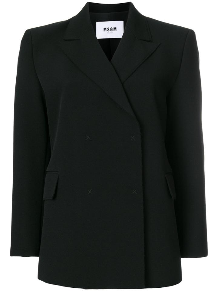 Msgm Boxy Fit Tailored Jacket - Black