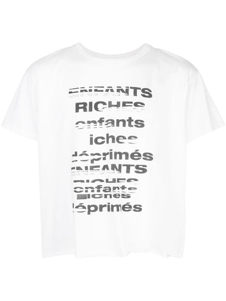 Enfants Riches Déprimés Tv Static Logo-print T-shirt - White