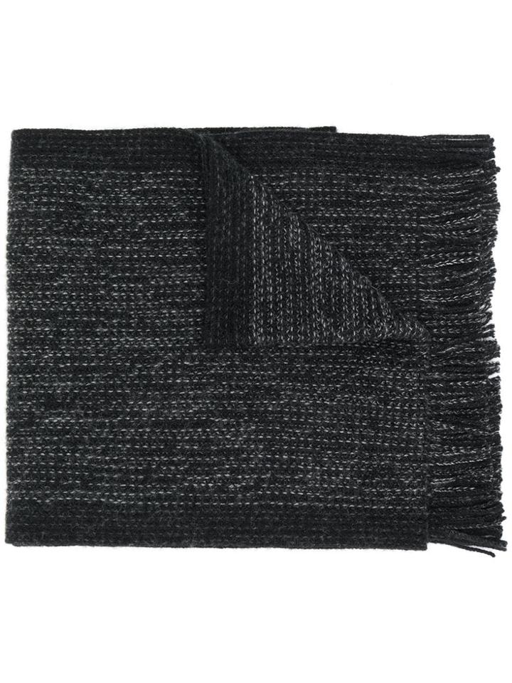 Boss Hugo Boss Two Tone Knitted Scarf - Black