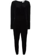 Adidas Velour Jumpsuit, Women's, Size: 40, Black, Polyester/spandex/elastane