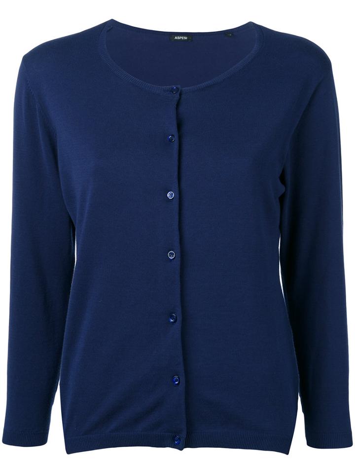 Aspesi - Button-up Cardigan - Women - Cotton - 44, Blue, Cotton