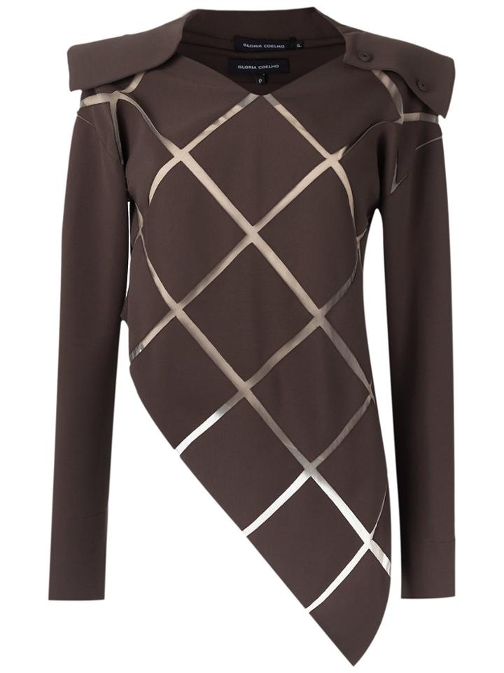 Gloria Coelho Panelled Blouse - Brown
