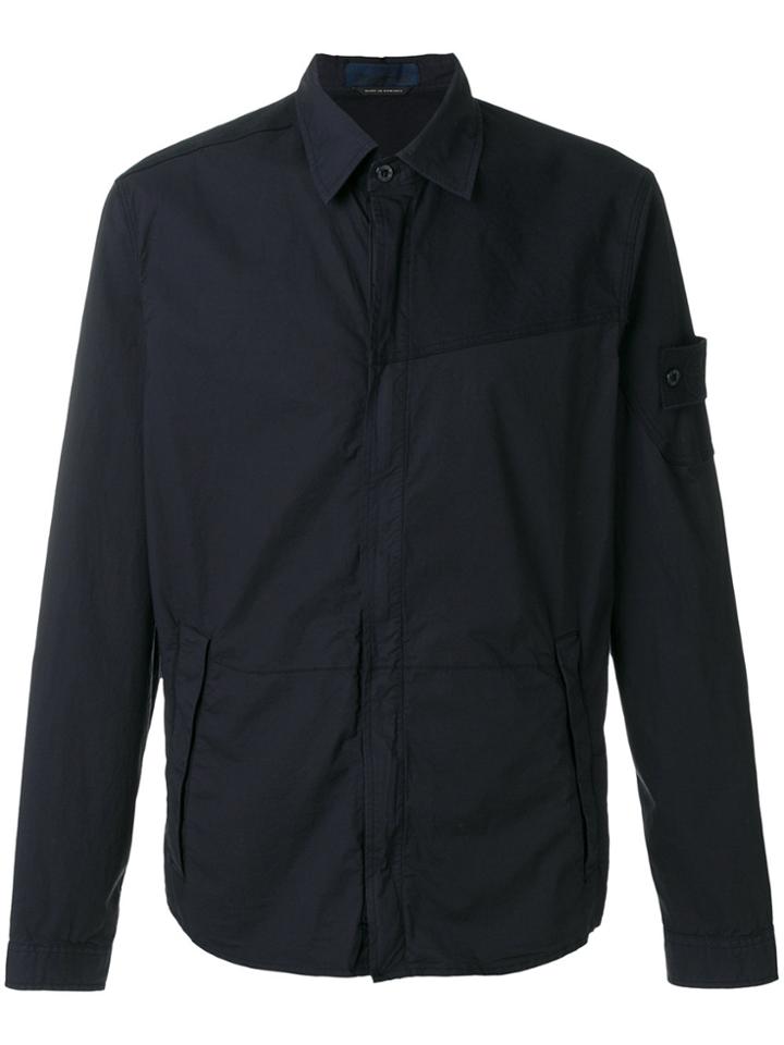 Stone Island Ghost Zip Fastening Over Shirt - Blue