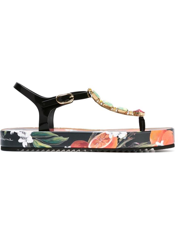 Dolce & Gabbana Embellished Flat Sandals