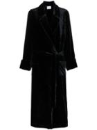 Racil Tie Waist Velvet Robe - Black