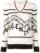 Valentino Logo Intarsia Jumper - Neutrals