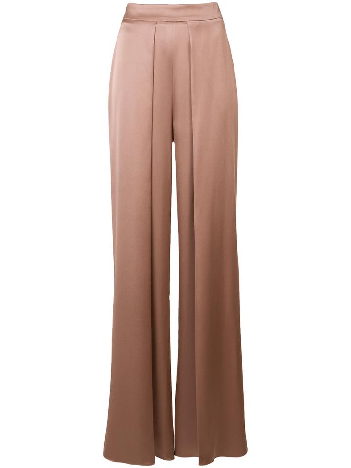 Cushnie Et Ochs Pleated Detail High-rise Trousers, Women's, Size: 4, Pink/purple, Silk