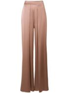 Cushnie Et Ochs Pleated Detail High-rise Trousers, Women's, Size: 4, Pink/purple, Silk