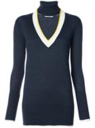 Tome Open V Neck Knitted Top - Blue