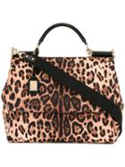 Dolce & Gabbana Top Handle Tote Bag, Women's, Nude/neutrals, Cotton/leather