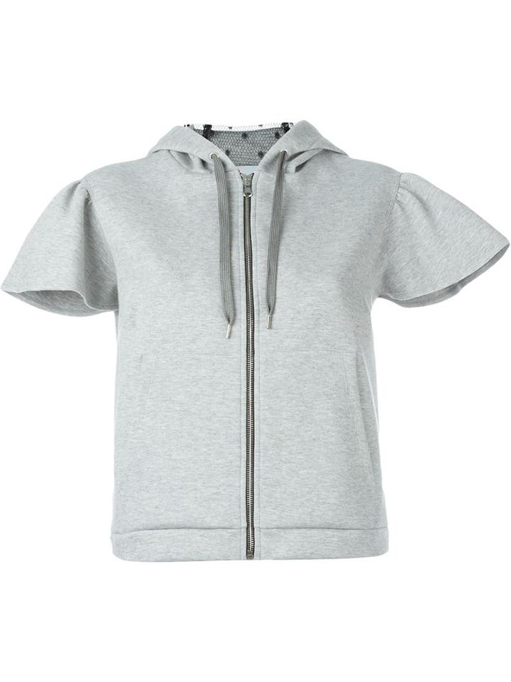 Red Valentino Cropped Zip-up Hoodie