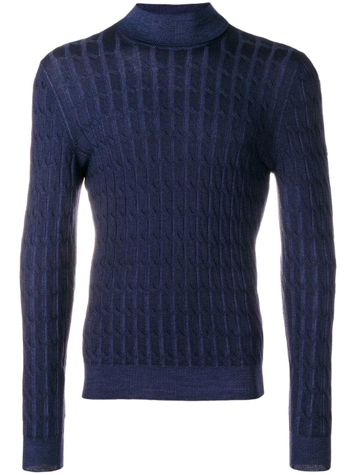 Barba Roll Neck Jumper - Blue