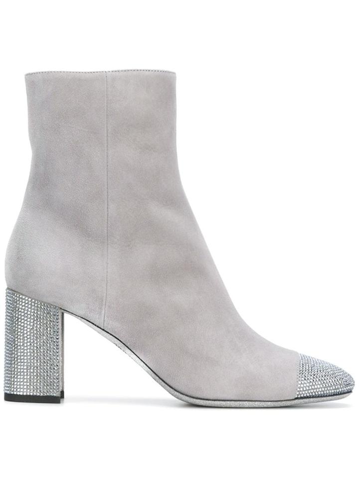 René Caovilla Rhinestone Embellished Boots - Green