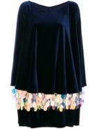 Talbot Runhof Long Sleeved Sequin Dress - Blue