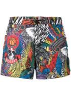 Philipp Plein Printed Swimming Trunks, Men's, Size: Medium, Polyester