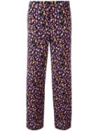 Versace Flower Thrift Trousers, Women's, Size: 38, Black, Silk/polyester/viscose/spandex/elastane