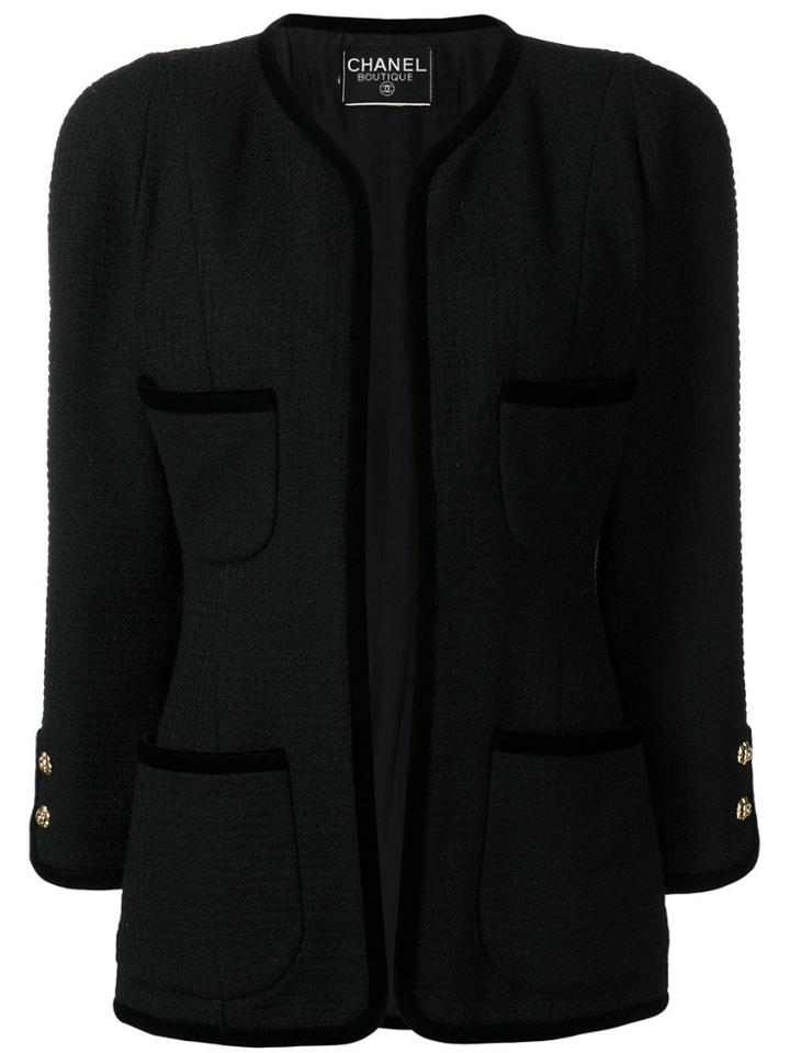 Chanel Vintage Open Front Jacket - Black