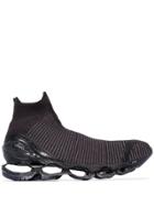 Mizuno Striped Sock-style Sneakers - Black