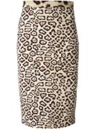 Givenchy Leopard Print Pencil Skirt, Women's, Size: 36, Nude/neutrals, Viscose/spandex/elastane