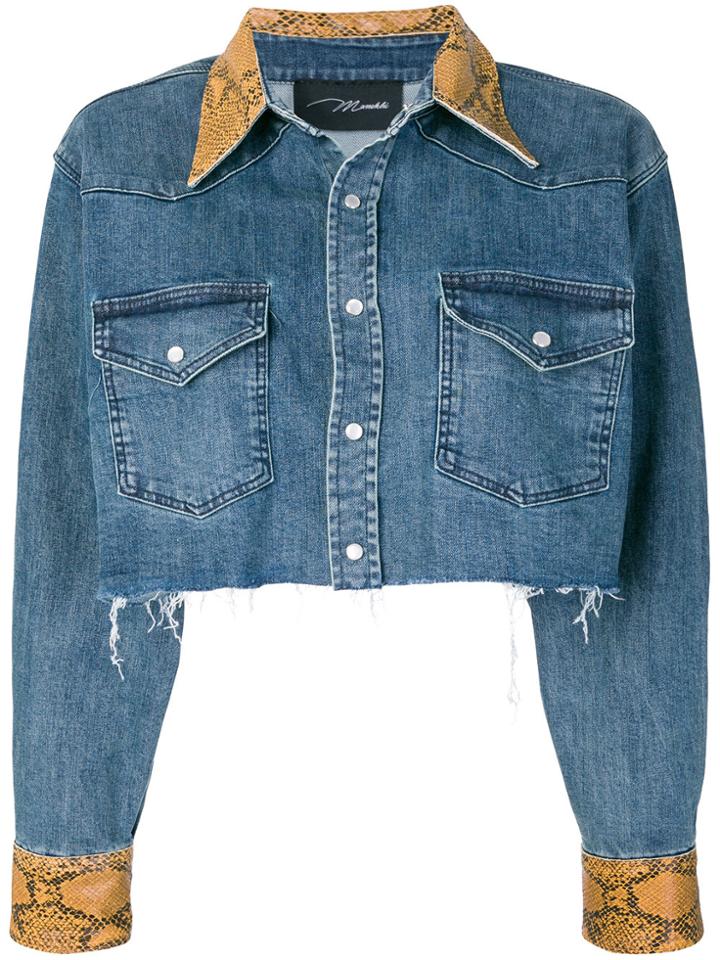 Manokhi Cropped Jacket - Blue