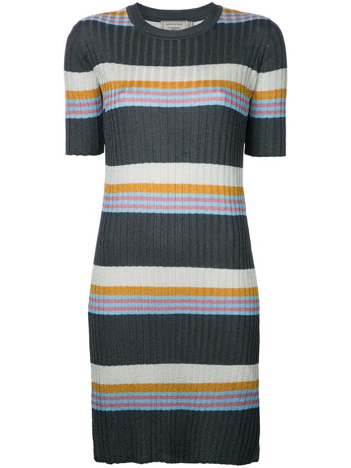 Striped Ribbed-knit Dress - Women - Acetate/polyester/nylon - S, Acetate/polyester/nylon, Maison Kitsuné