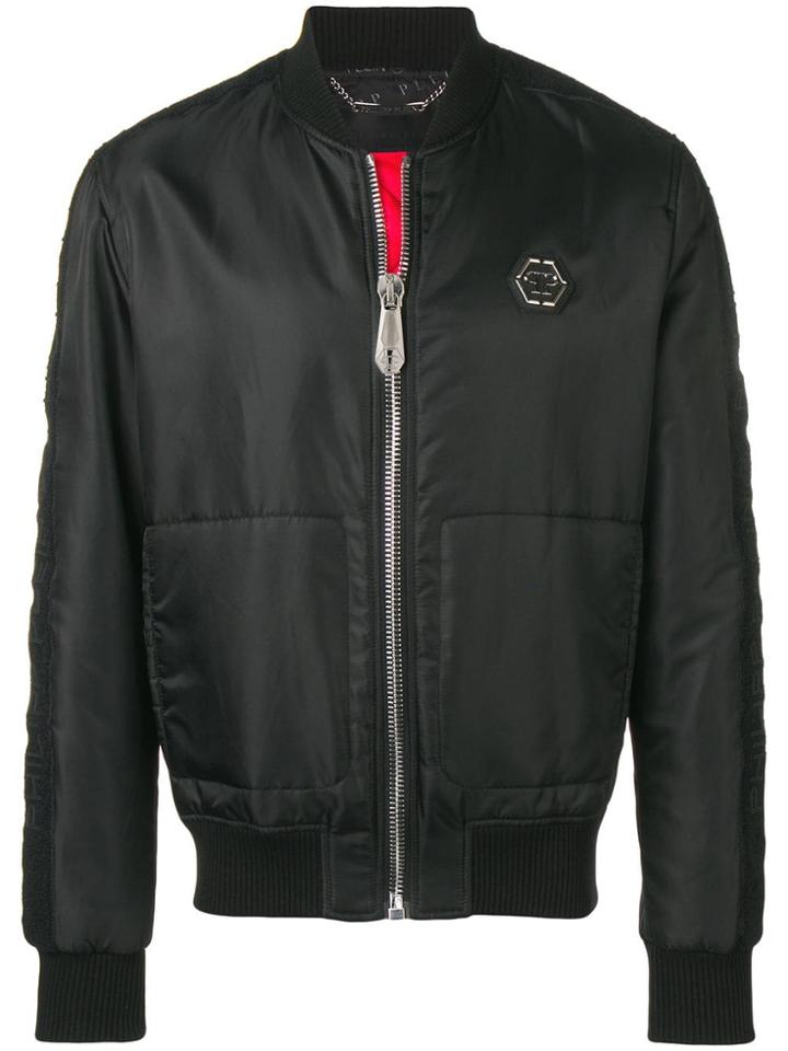 Philipp Plein Metal Logo Bomber - Black