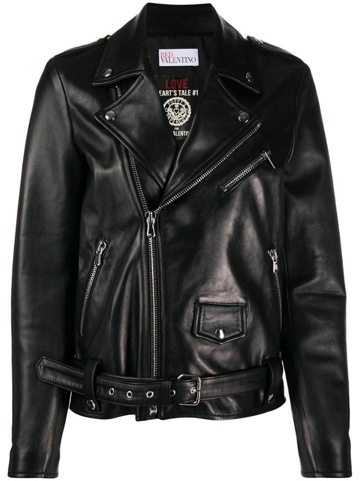 Red Valentino X Poppy's Papercuts Red(v) Hands Embroidery Biker Jacket