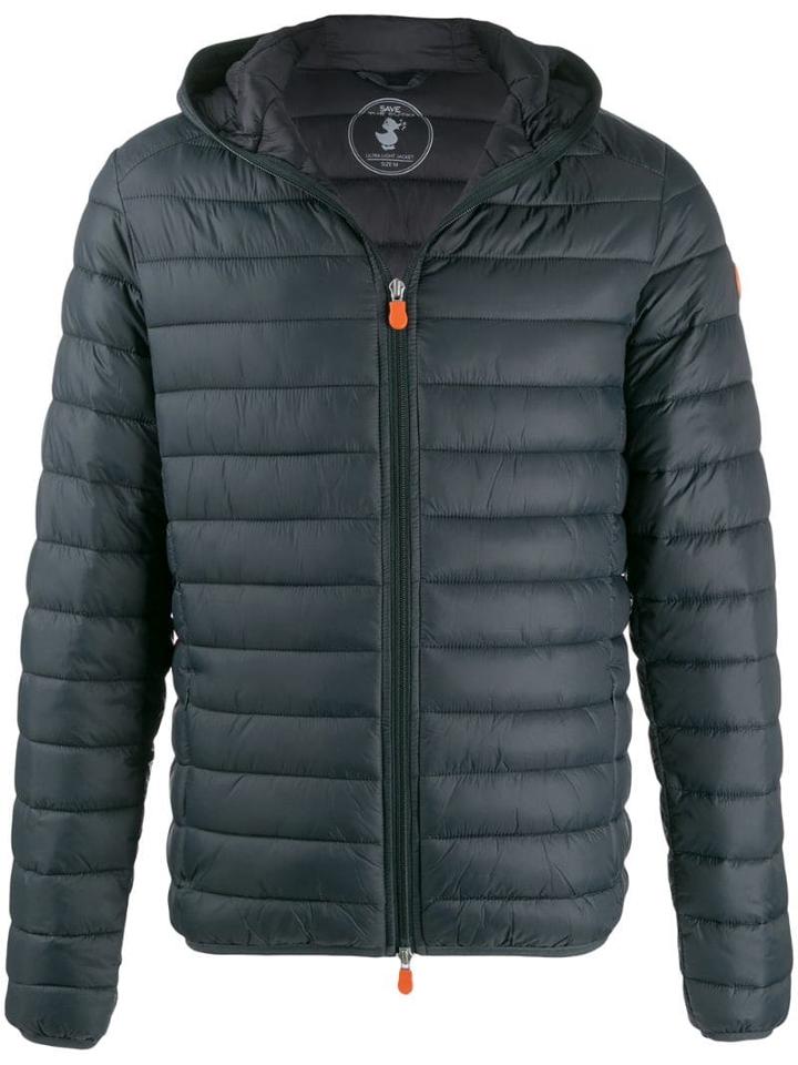 Save The Duck Quilted Zip-front Coat - Green