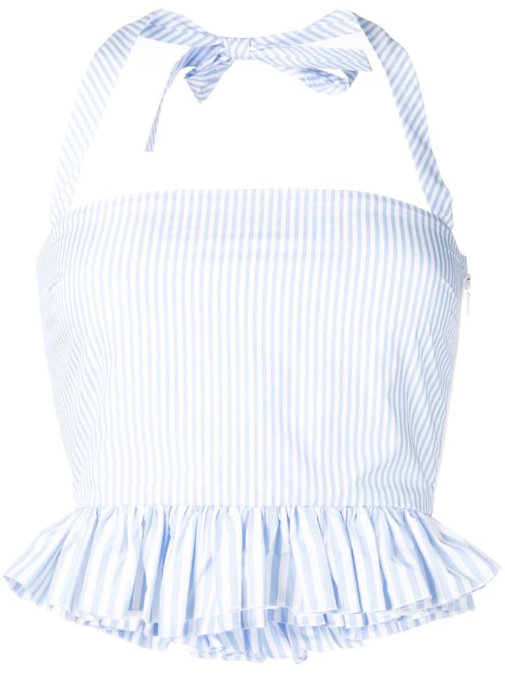 Red Valentino Striped Halter Top - Blue