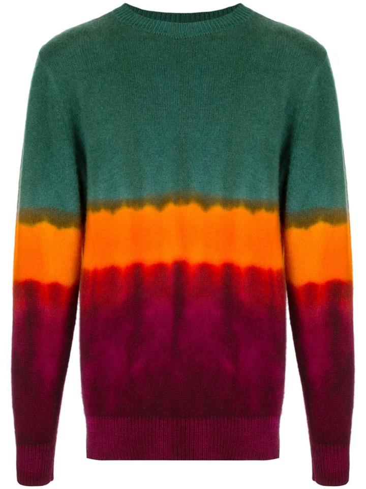 The Elder Statesman Tie-dye Cashmere Jumper - Green
