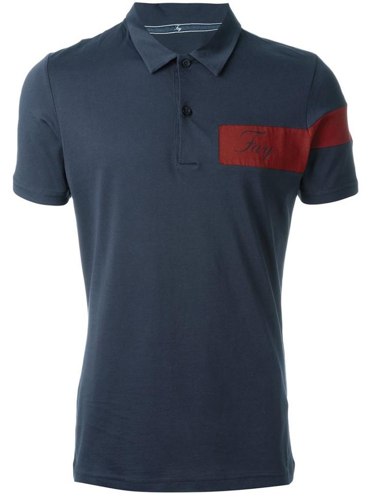 Fay Contrast Logo Polo Shirt