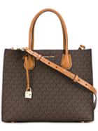 Michael Michael Kors Monogram Logo Mercer Tote - Brown