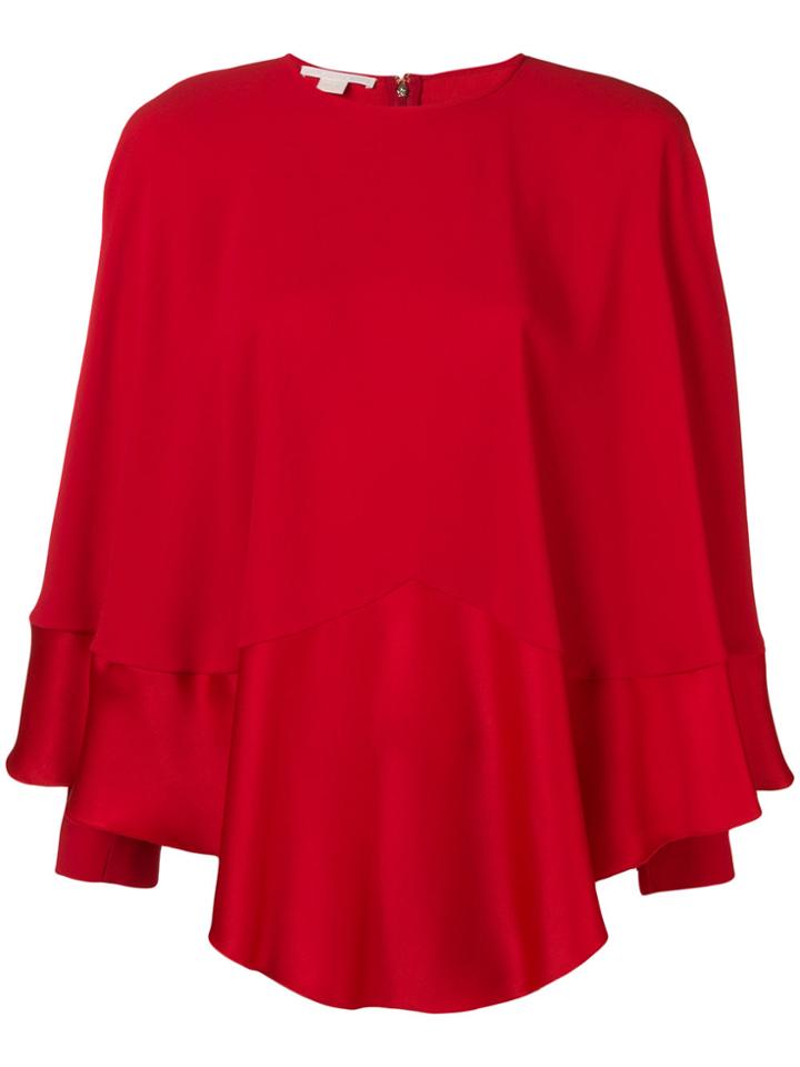 Antonio Berardi Long Sleeve Draped Blouse - Red