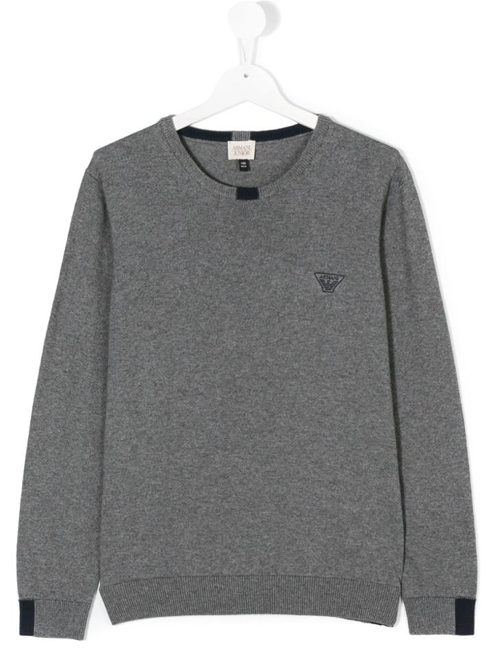 Armani Junior Classic Logo Pullover - Grey