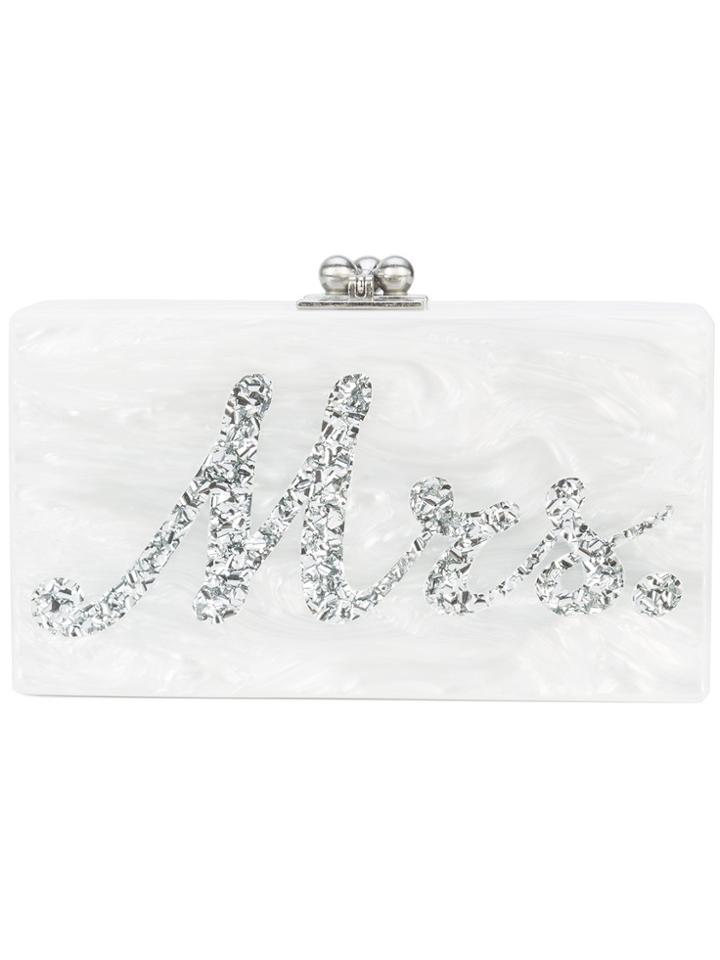 Edie Parker Jean Mrs. Clutch Bag - White