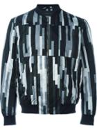 Christopher Kane Bolster Print Bomber Jacket, Men's, Size: 48, Grey, Viscose/polyamide/polyurethane