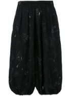 Individual Sentiments Printed Balloon Shorts - Black