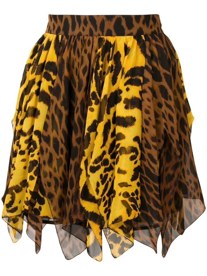 Versace Vintage 1990's Animal Print Skirt - Brown