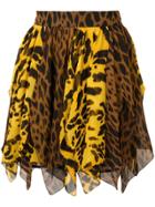 Versace Vintage 1990's Animal Print Skirt - Brown